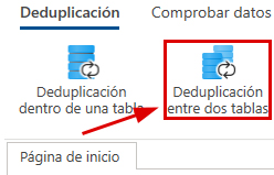 Deduplicación entre dos ficheros