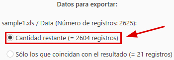 Fichero de resultados