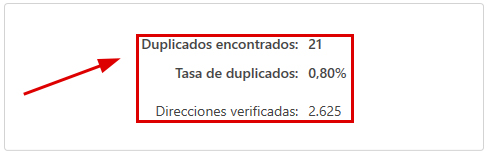 Resultado de deduplicación