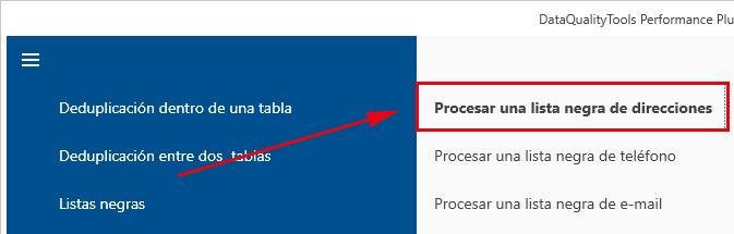 Menu Address Blacklist es