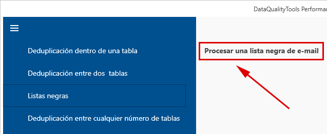 Procesar una lista negra de Email