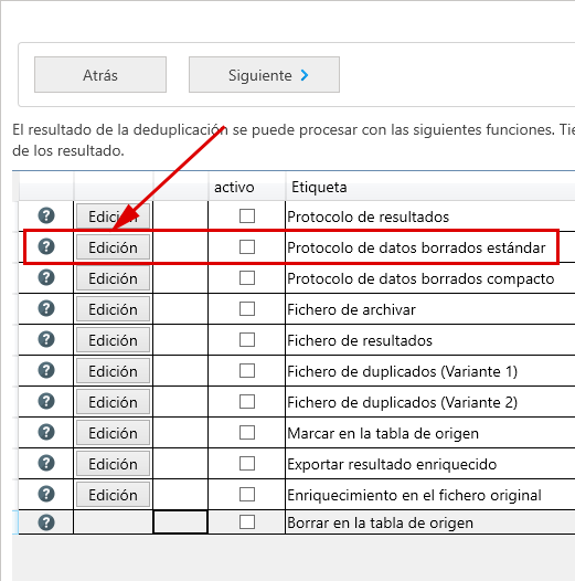 Procesamiento de los resultados