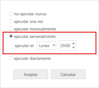 Programar tarea - tiempo de ejecución