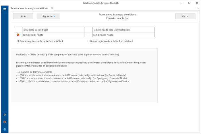 Procesar una lista negra de teléfono