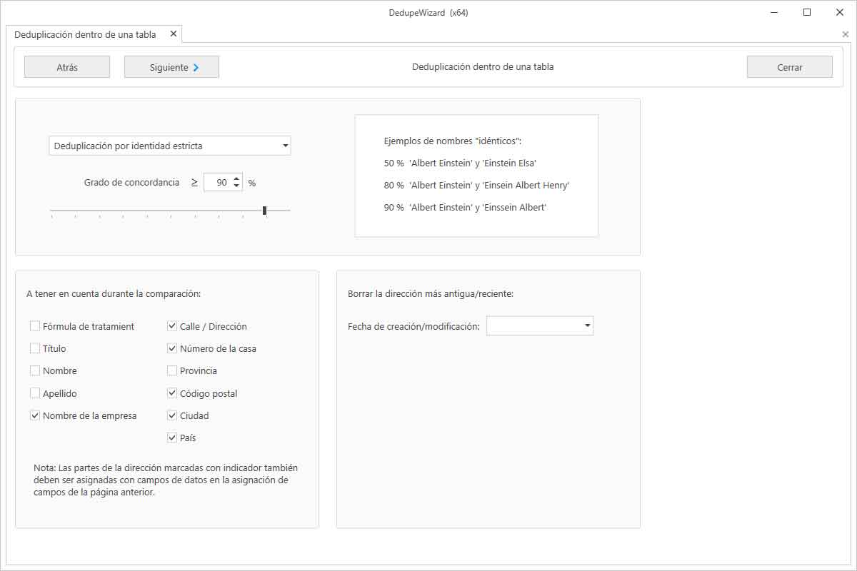 Deduplicación en un fichero / una tabla