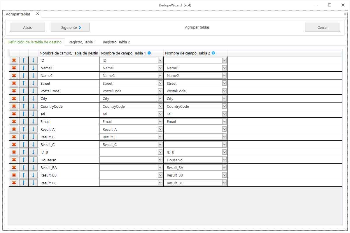 Agrupar tablas